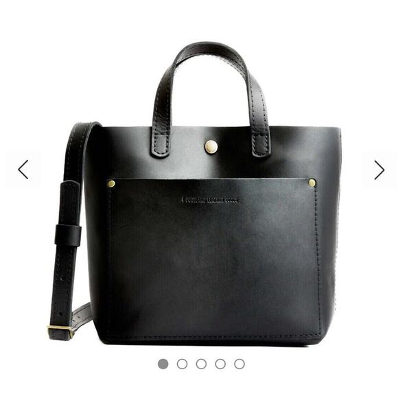 Portland Leather Goods Mini Crossbody Tote In Black Purse Bag Adjustable - Picture 2 of 10